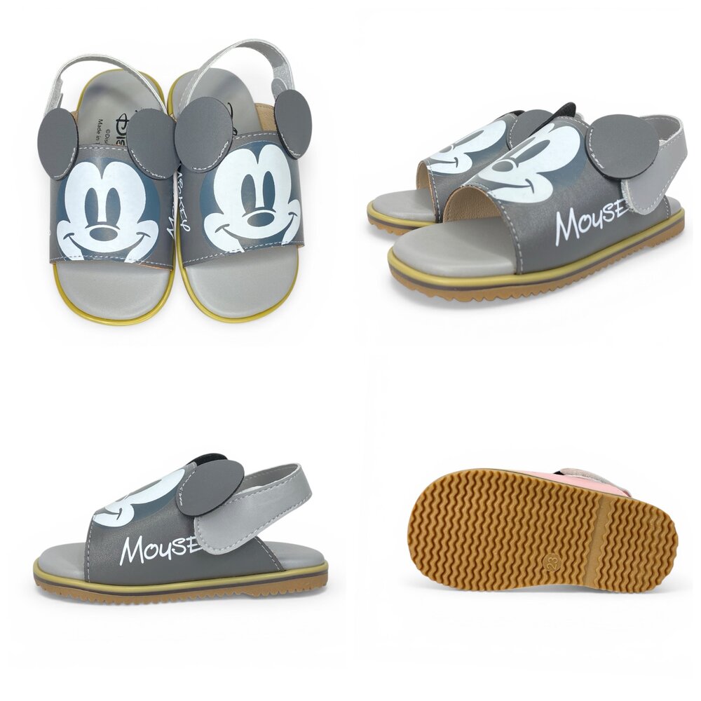 正版授權 迪士尼立體嬰兒涼鞋 拖鞋 台灣製 柔軟皮質防滑底 寶寶學步鞋 露趾綁帶 嬰兒鞋 男嬰女嬰 21-26碼-圖片-1