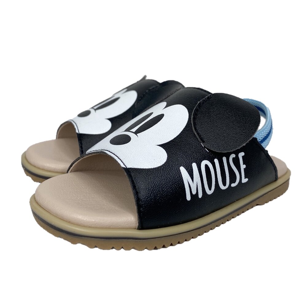 正版授權 迪士尼立體嬰兒涼鞋 拖鞋 台灣製 柔軟皮質防滑底 寶寶學步鞋 露趾綁帶 嬰兒鞋 男嬰女嬰 21-26碼-圖片-3