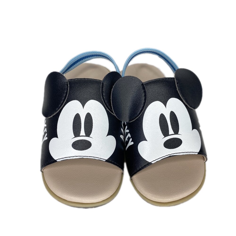 正版授權 迪士尼立體嬰兒涼鞋 拖鞋 台灣製 柔軟皮質防滑底 寶寶學步鞋 露趾綁帶 嬰兒鞋 男嬰女嬰 21-26碼-圖片-4