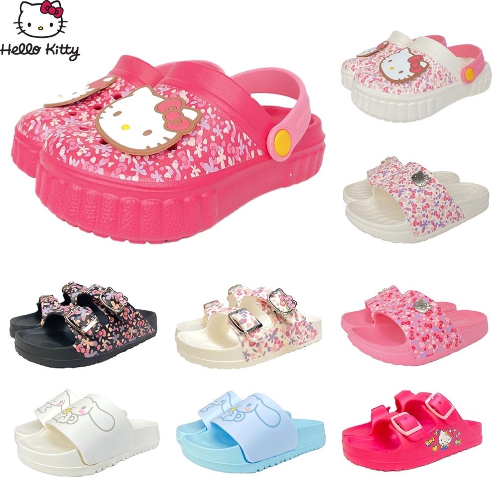 14663702840-Hello kitty 厚底拖鞋 女童 17-22號 正品授權 台灣製造 凱蒂貓 童鞋