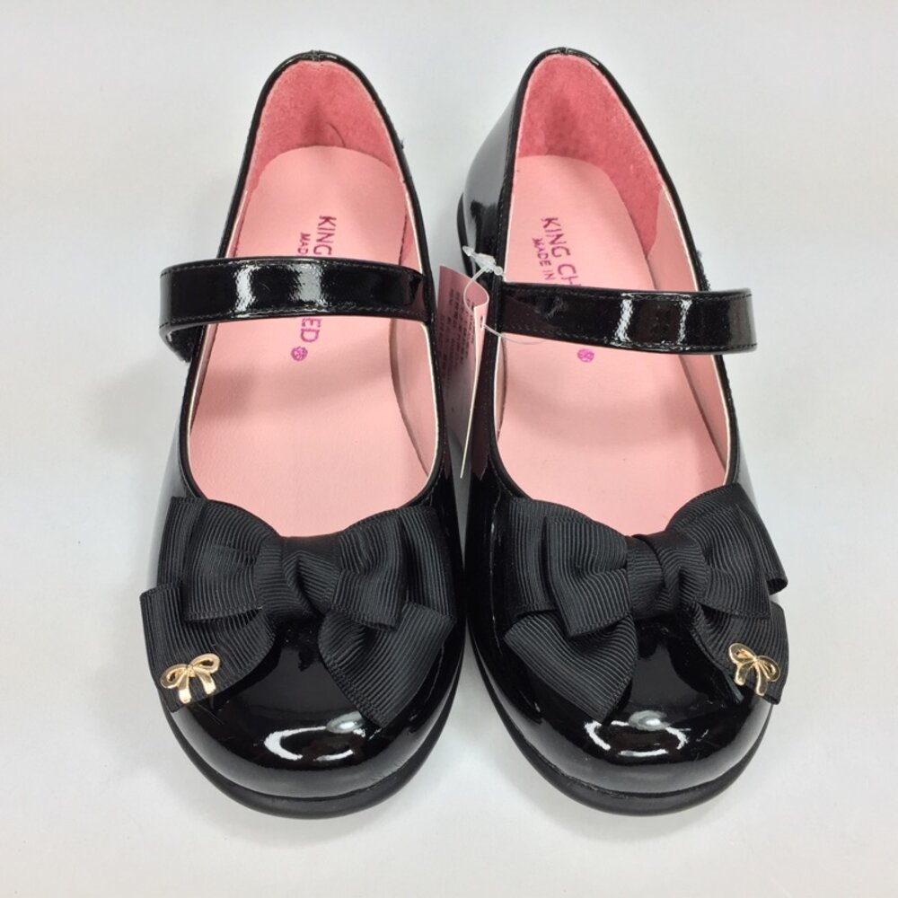 女童真皮皮鞋 漆皮蝴蝶結 公主鞋學生鞋 台灣製 弦樂團 合唱團 魔鬼氈 黑皮鞋 白皮鞋-圖片-2