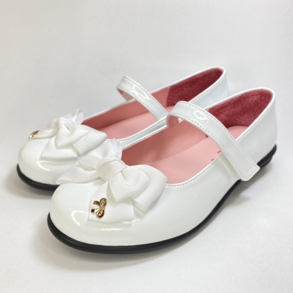 女童真皮皮鞋 漆皮蝴蝶結 公主鞋學生鞋 台灣製 弦樂團 合唱團 魔鬼氈 黑皮鞋 白皮鞋-圖片-5