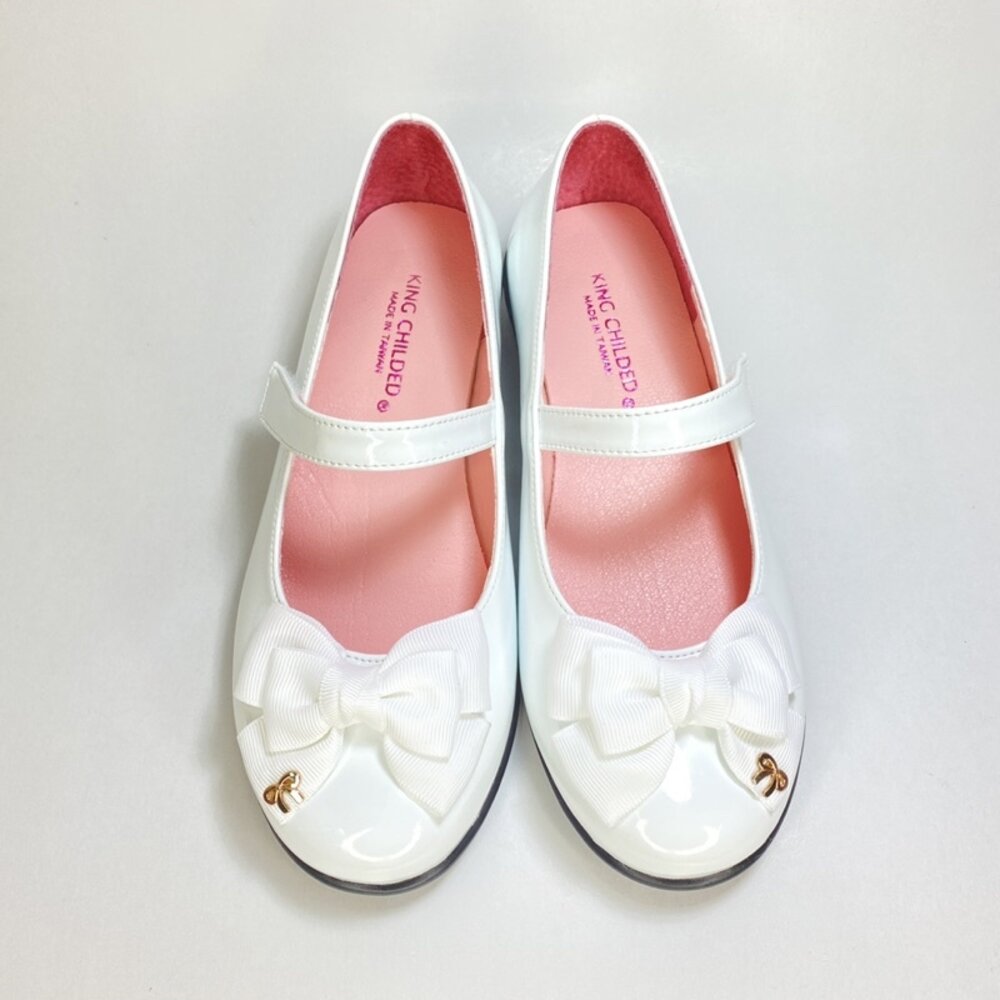 女童真皮皮鞋 漆皮蝴蝶結 公主鞋學生鞋 台灣製 弦樂團 合唱團 魔鬼氈 黑皮鞋 白皮鞋-圖片-6