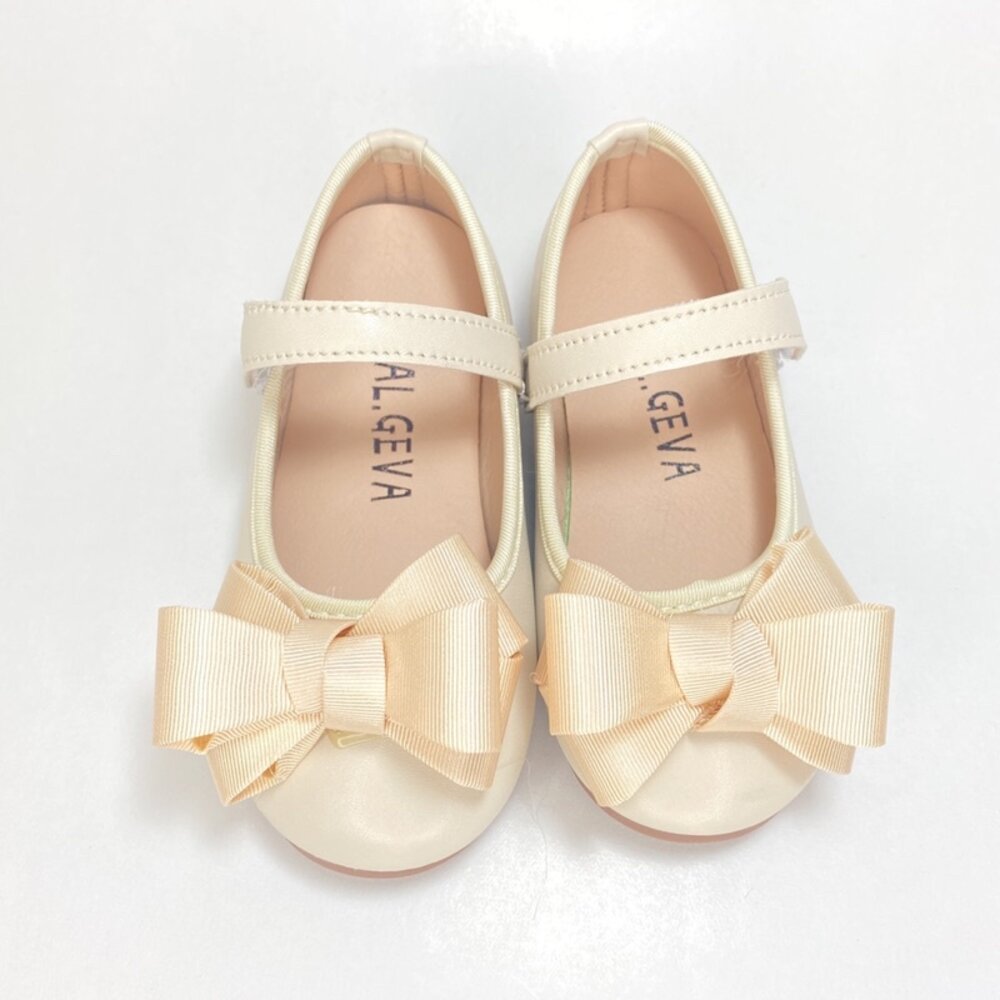 蝴蝶結娃娃鞋 🔥送鞋墊🔥 女童平底鞋 公主鞋 15-19cm 花童鞋 皮鞋 黑色 粉色-圖片-7