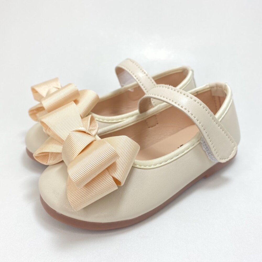 蝴蝶結娃娃鞋 🔥送鞋墊🔥 女童平底鞋 公主鞋 15-19cm 花童鞋 皮鞋 黑色 粉色-圖片-8