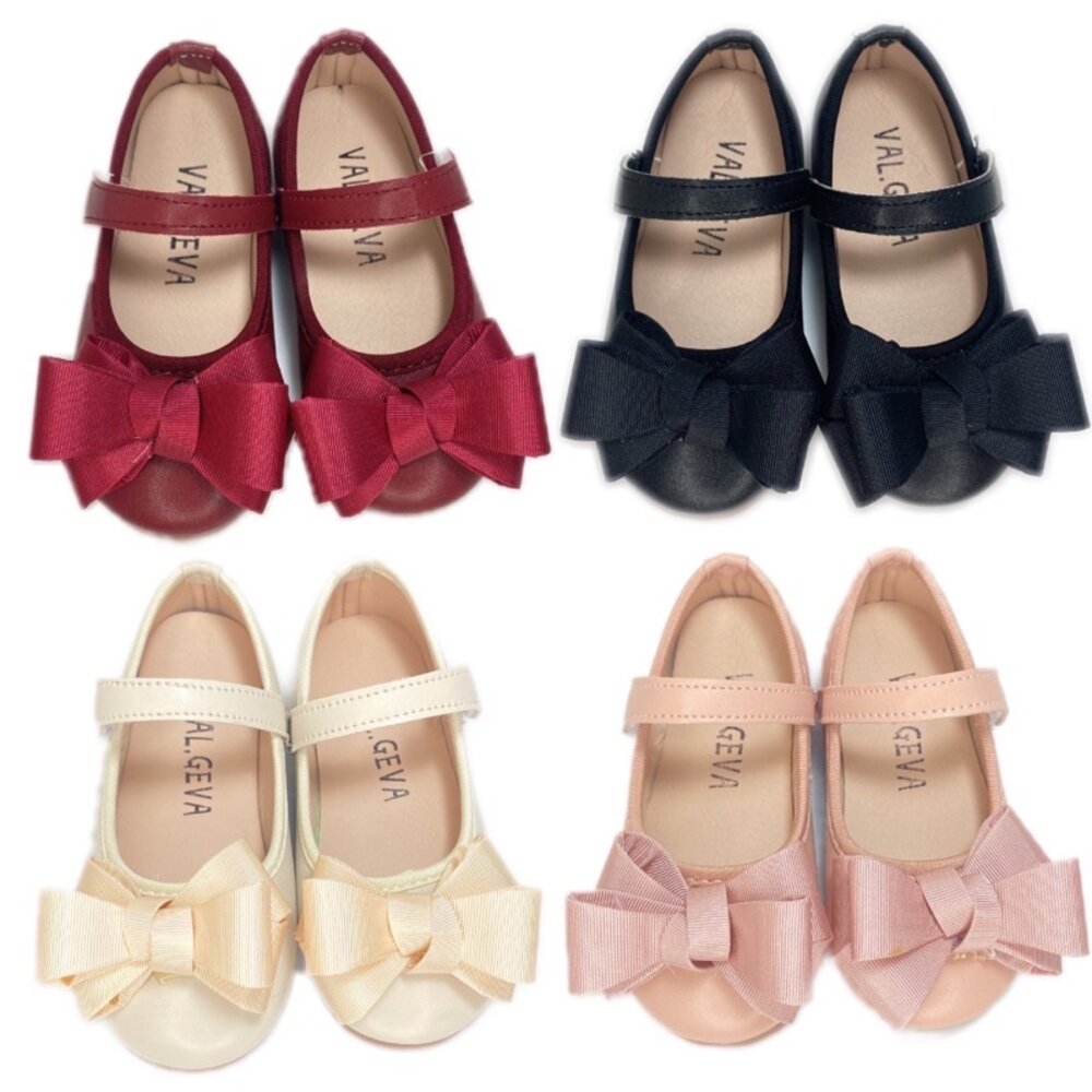 蝴蝶結娃娃鞋🔥送鞋墊🔥女童平底鞋公主鞋15-19cm花童鞋皮鞋黑色粉色