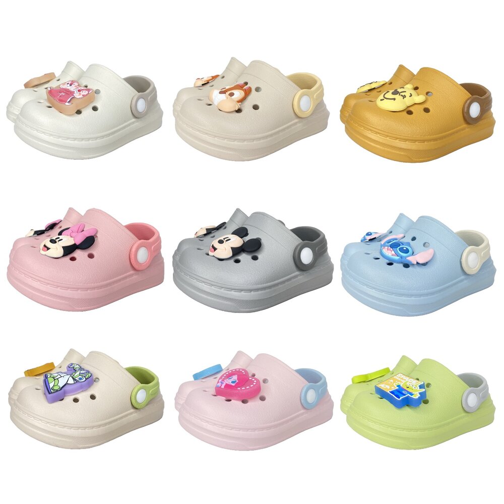 15147856009-迪士尼 兒童拖鞋 電燈鞋 洞洞鞋 台灣製 護趾涼鞋 洞洞鞋 米奇 米妮 男童 女童 庫洛米