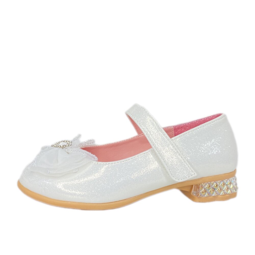 雪白公主鞋 白色皮鞋 低跟鞋 花童鞋 台灣製 女童娃娃鞋 king childed 日本娃娃-圖片-11