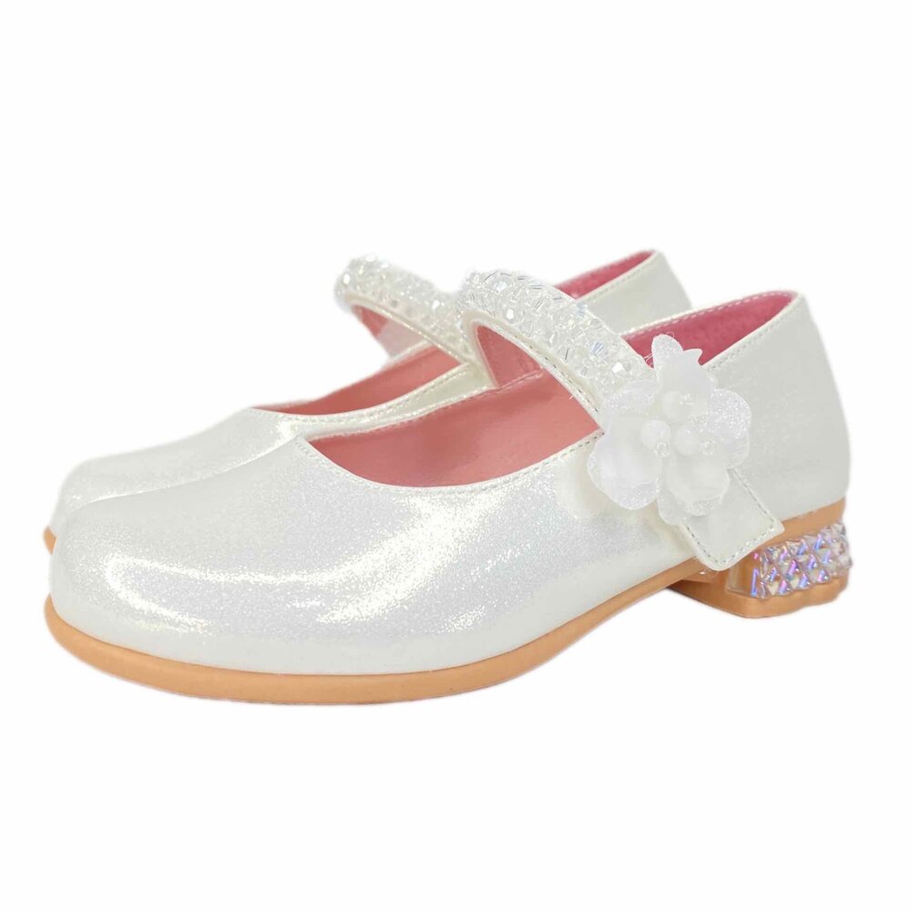 雪白公主鞋 白色皮鞋 低跟鞋 花童鞋 台灣製 女童娃娃鞋 king childed 日本娃娃-圖片-5