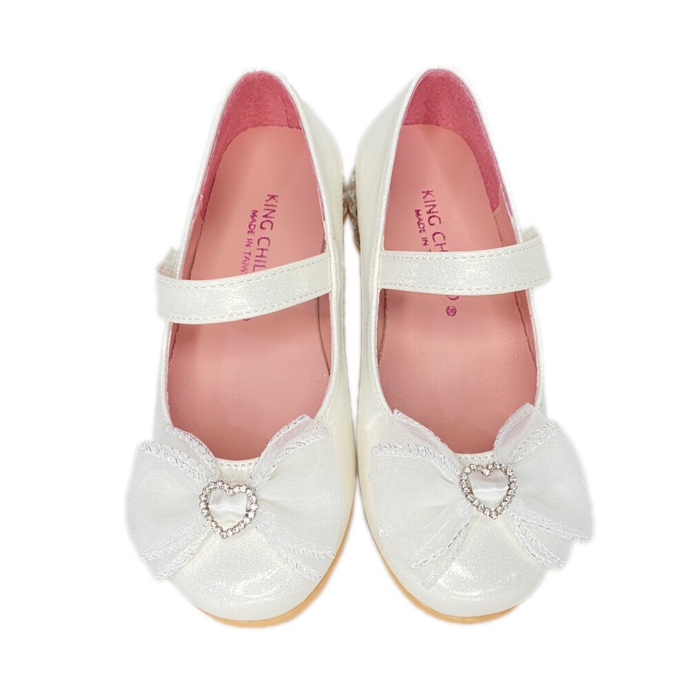 雪白公主鞋 白色皮鞋 低跟鞋 花童鞋 台灣製 女童娃娃鞋 king childed 日本娃娃-圖片-10