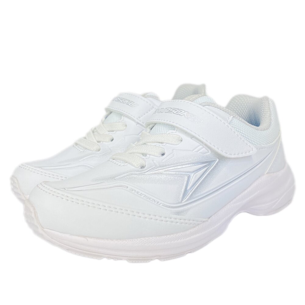 瞬足 syunsoku 全白色球鞋 防水魔鬼氈布鞋 全白球鞋 男童女童 學生鞋-圖片-3