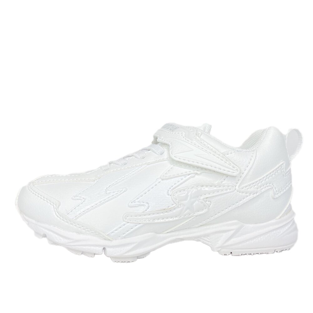 Moonstar 全白運動鞋 白色球鞋 布鞋慢跑鞋 皮面 19-24.5號 網布透氣超輕量 日本月星正品-圖片-5