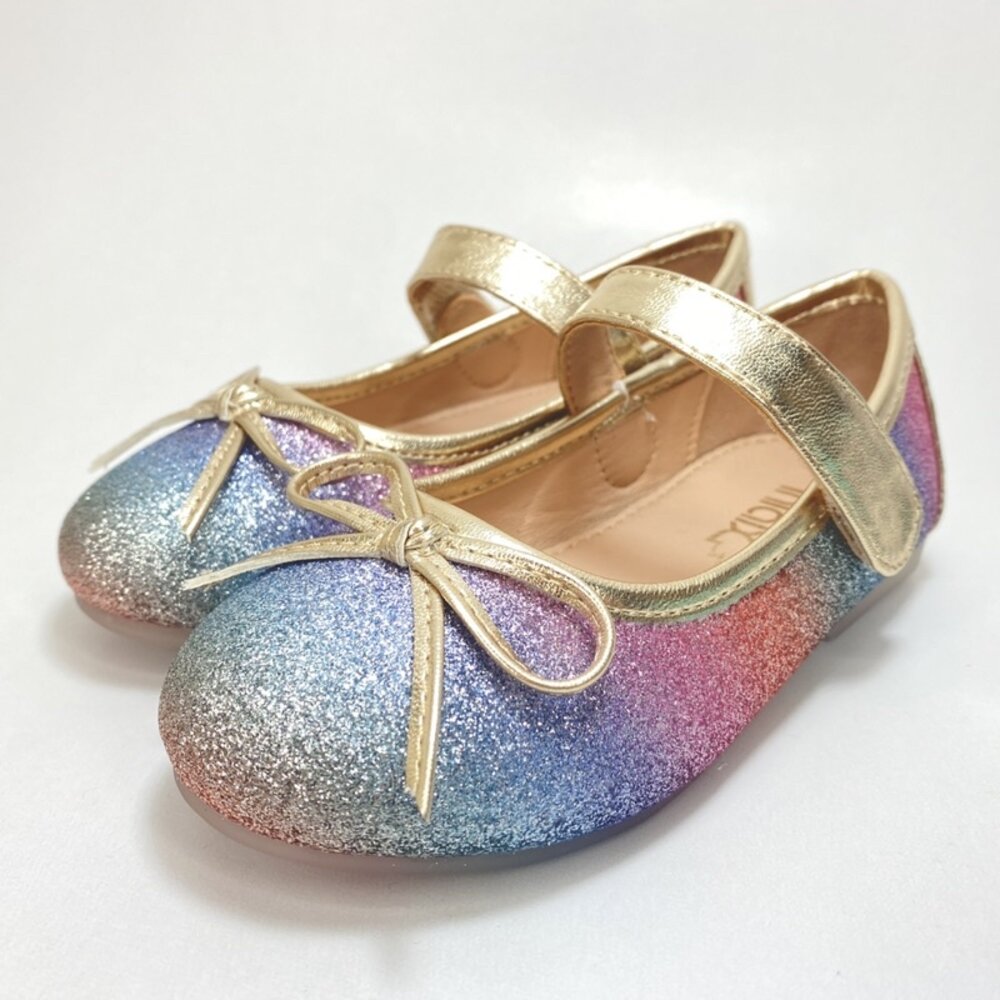 女童娃娃鞋 漸層彩虹 公主鞋 蝴蝶結休閒鞋 花童鞋 平底鞋-圖片-1
