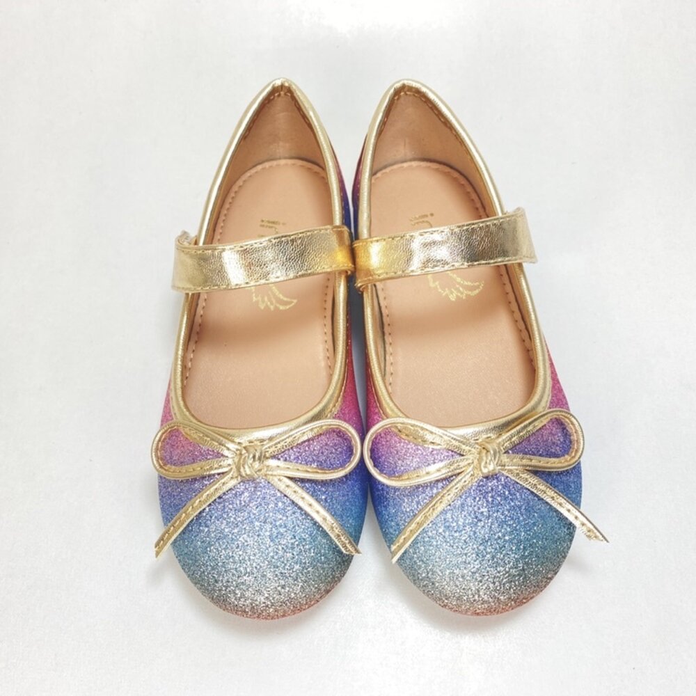 女童娃娃鞋 漸層彩虹 公主鞋 蝴蝶結休閒鞋 花童鞋 平底鞋-圖片-2