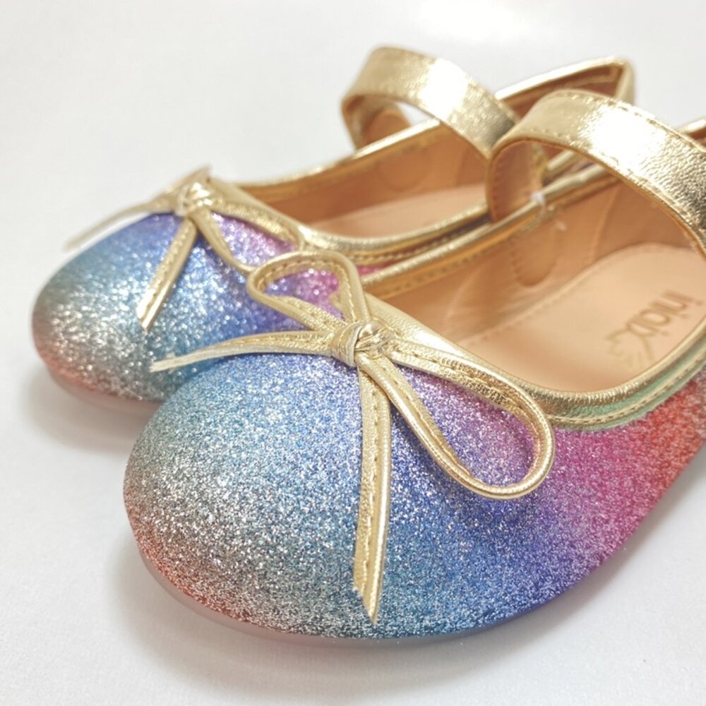 女童娃娃鞋 漸層彩虹 公主鞋 蝴蝶結休閒鞋 花童鞋 平底鞋-圖片-4