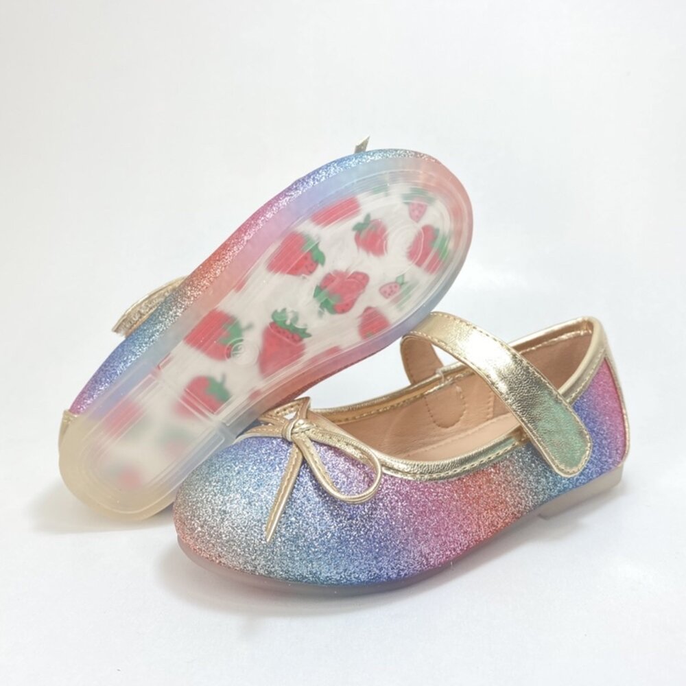 女童娃娃鞋 漸層彩虹 公主鞋 蝴蝶結休閒鞋 花童鞋 平底鞋-圖片-5