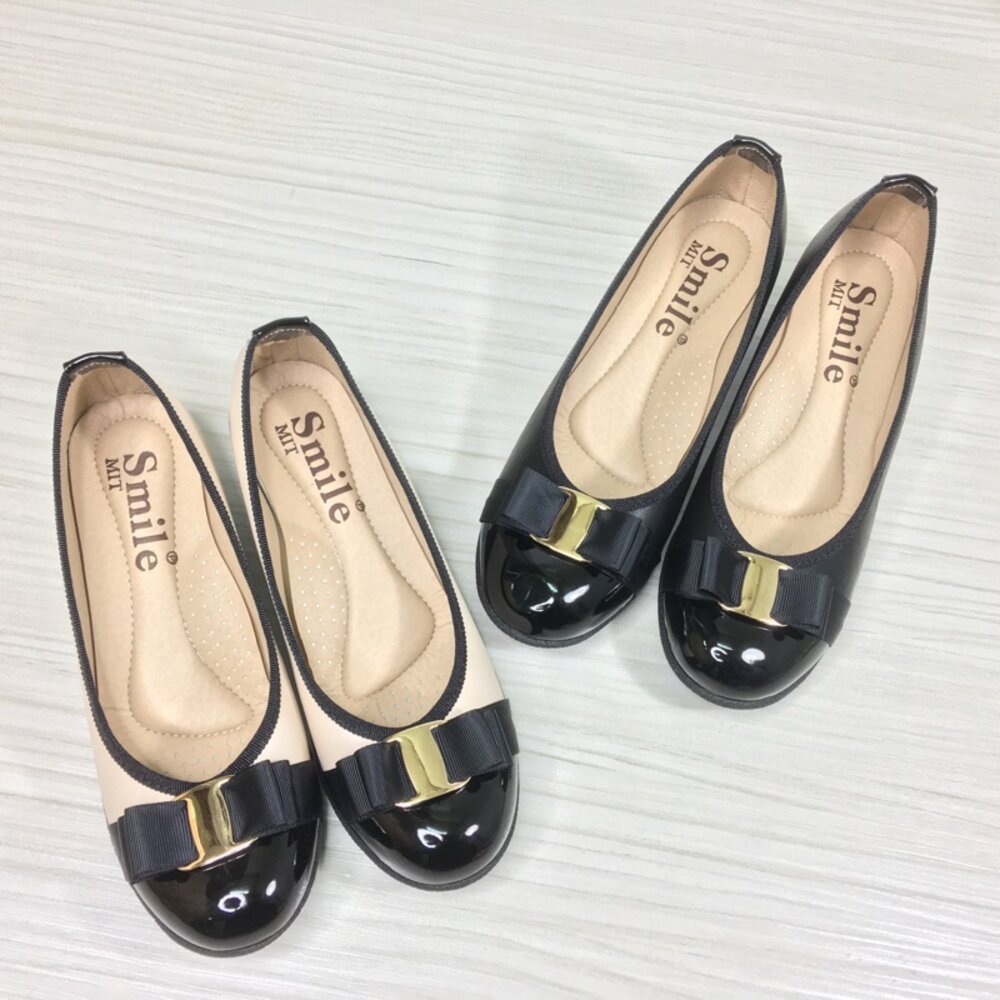 1738822462-楔型底低跟圓頭蝴蝶結軟墊娃娃鞋 上班族櫃姐必備