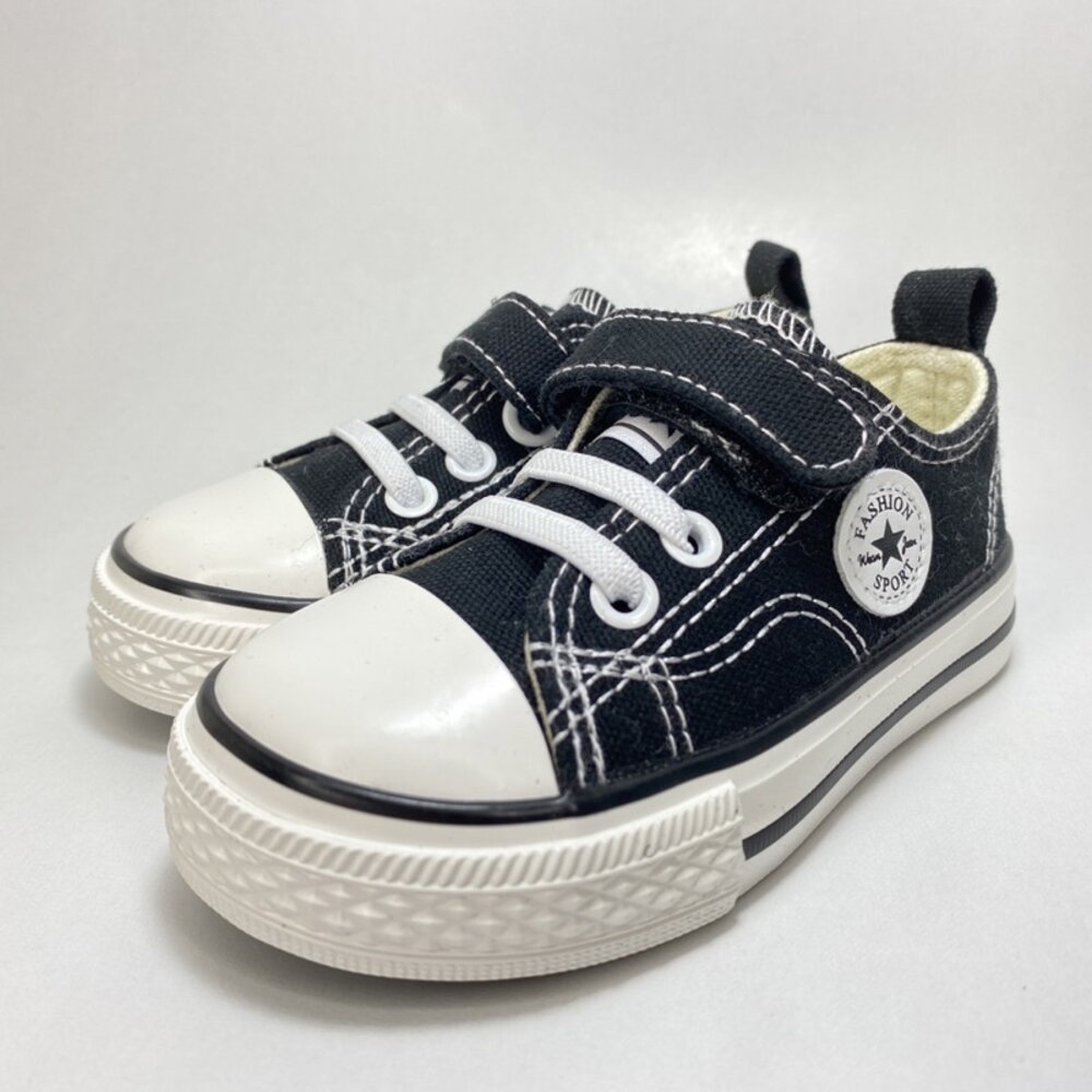 低筒兒童帆布鞋 🔥台灣現貨🔥 魔鬼氈休閒鞋 低筒 高筒 15-22公分-圖片-1