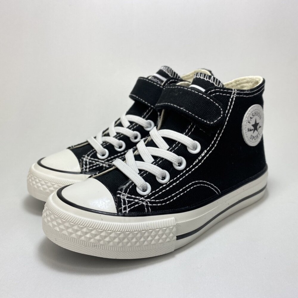 低筒兒童帆布鞋 🔥台灣現貨🔥 魔鬼氈休閒鞋 低筒 高筒 15-22公分-圖片-6