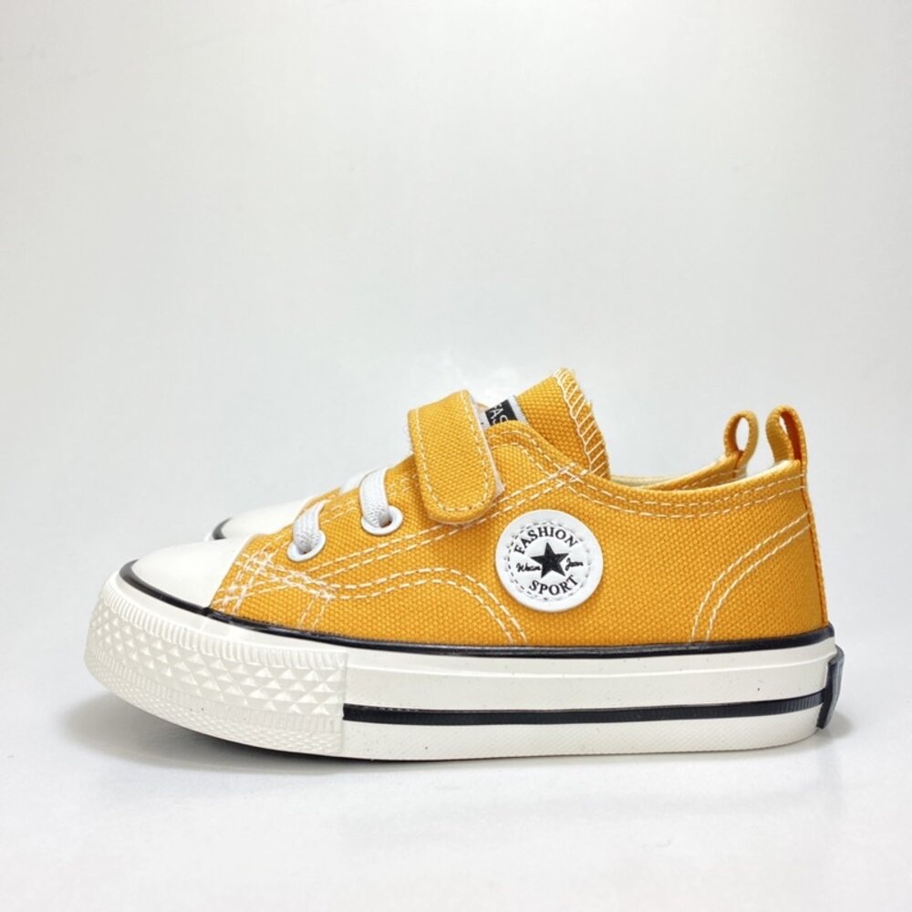 高筒 兒童帆布鞋 休閒鞋 平底鞋 魔鬼氈 16-23公分 室內鞋-圖片-4