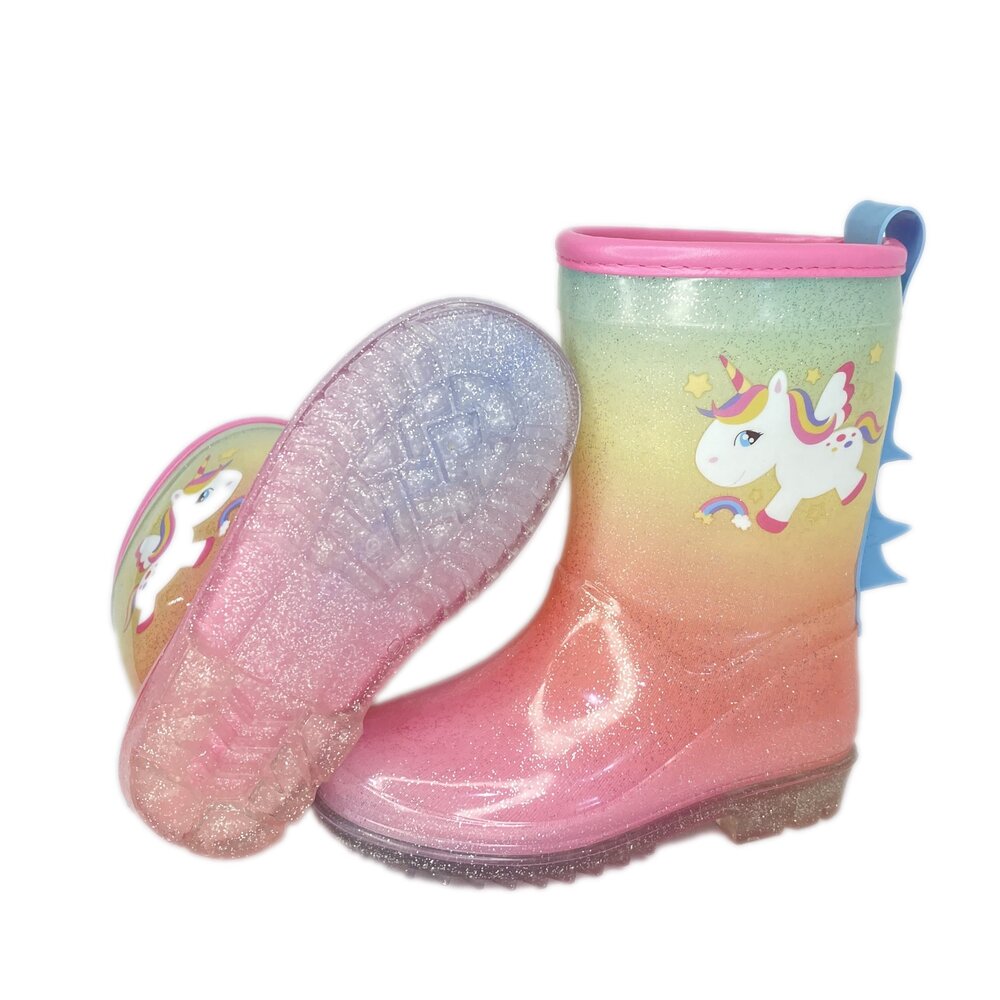 獨角獸 恐龍 兒童雨鞋 男童 女童 大童 長筒 雨靴 16-21號-圖片-4