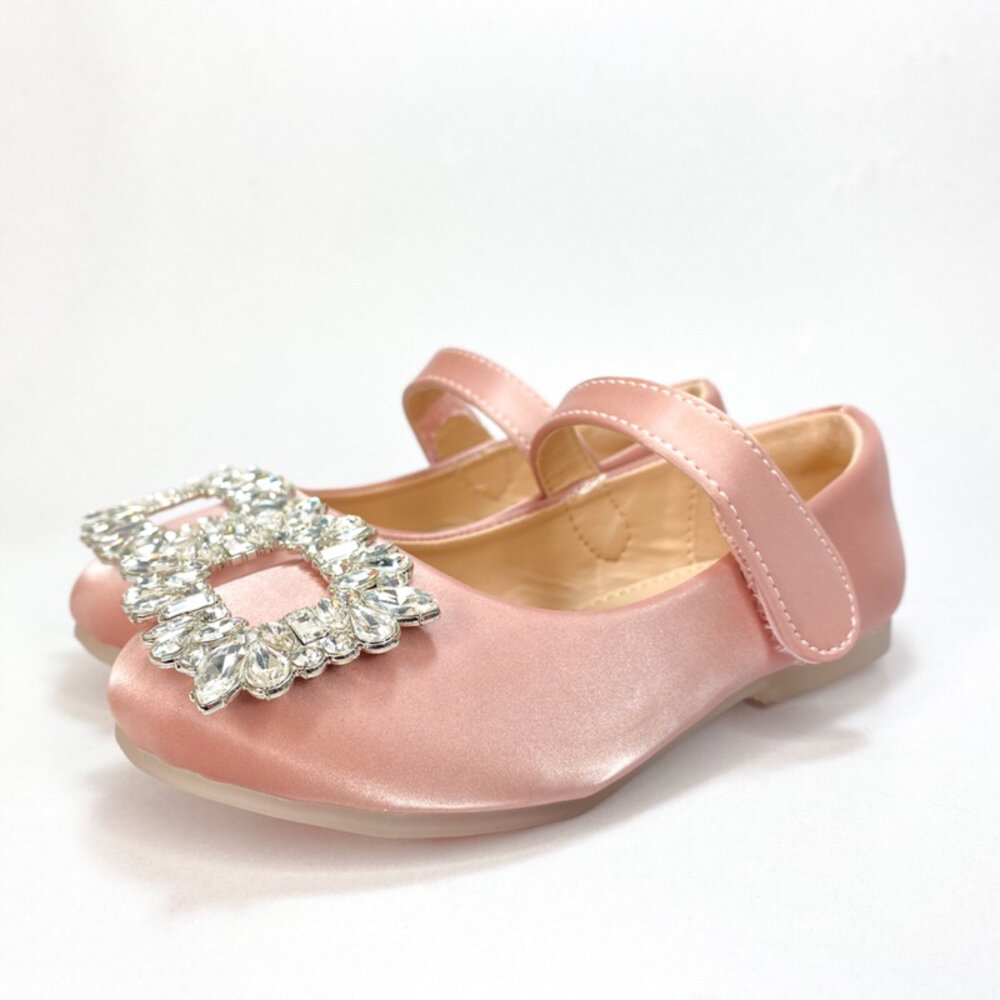 女童銀色娃娃鞋 粉色 🔥台灣現貨🔥 公主鞋 平底鞋 花童鞋 畢典 中童小童 兒童'-圖片-3