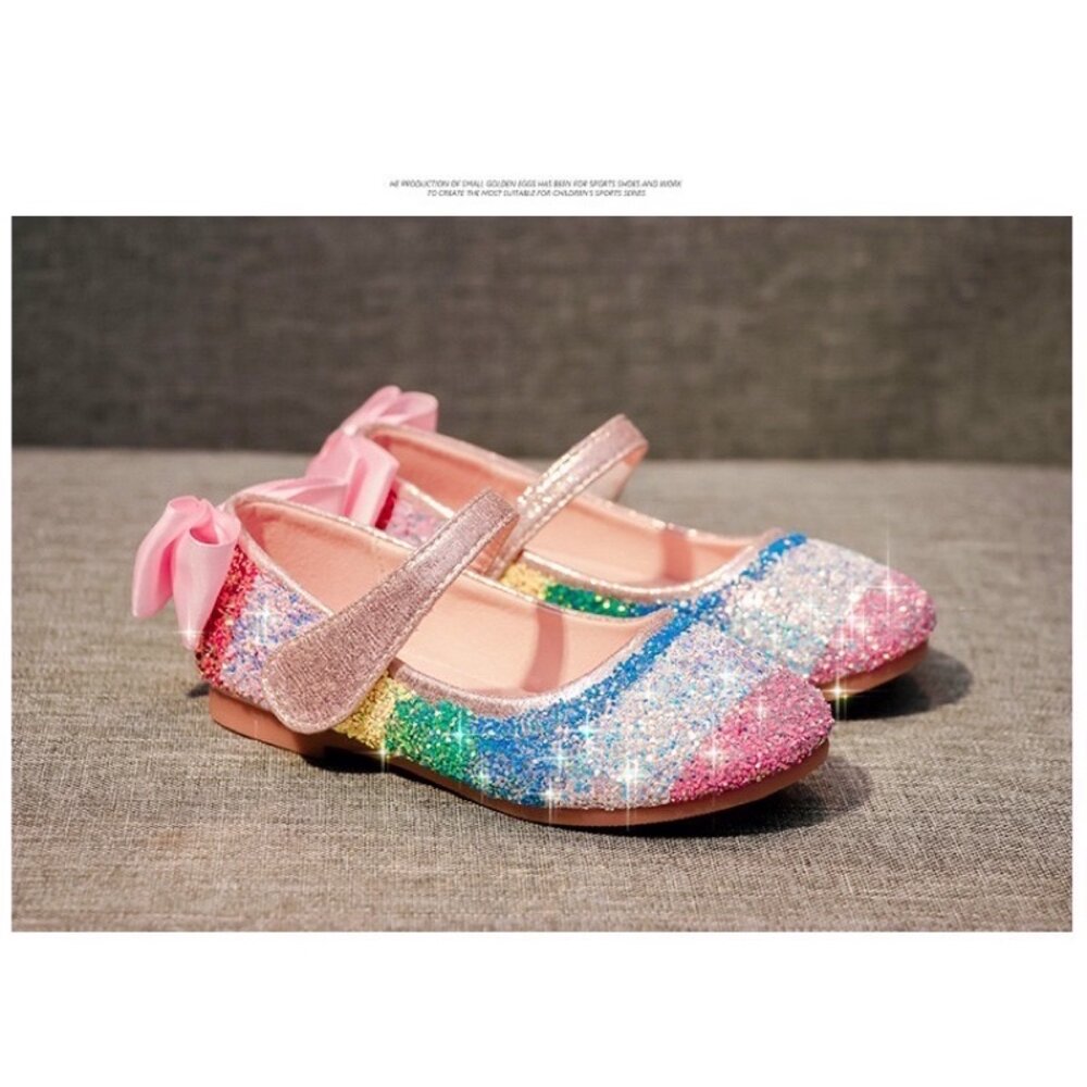 女童彩虹娃娃鞋 公主鞋 🔥台灣出貨🔥 休閒鞋 蝴蝶結 平底鞋-圖片-5