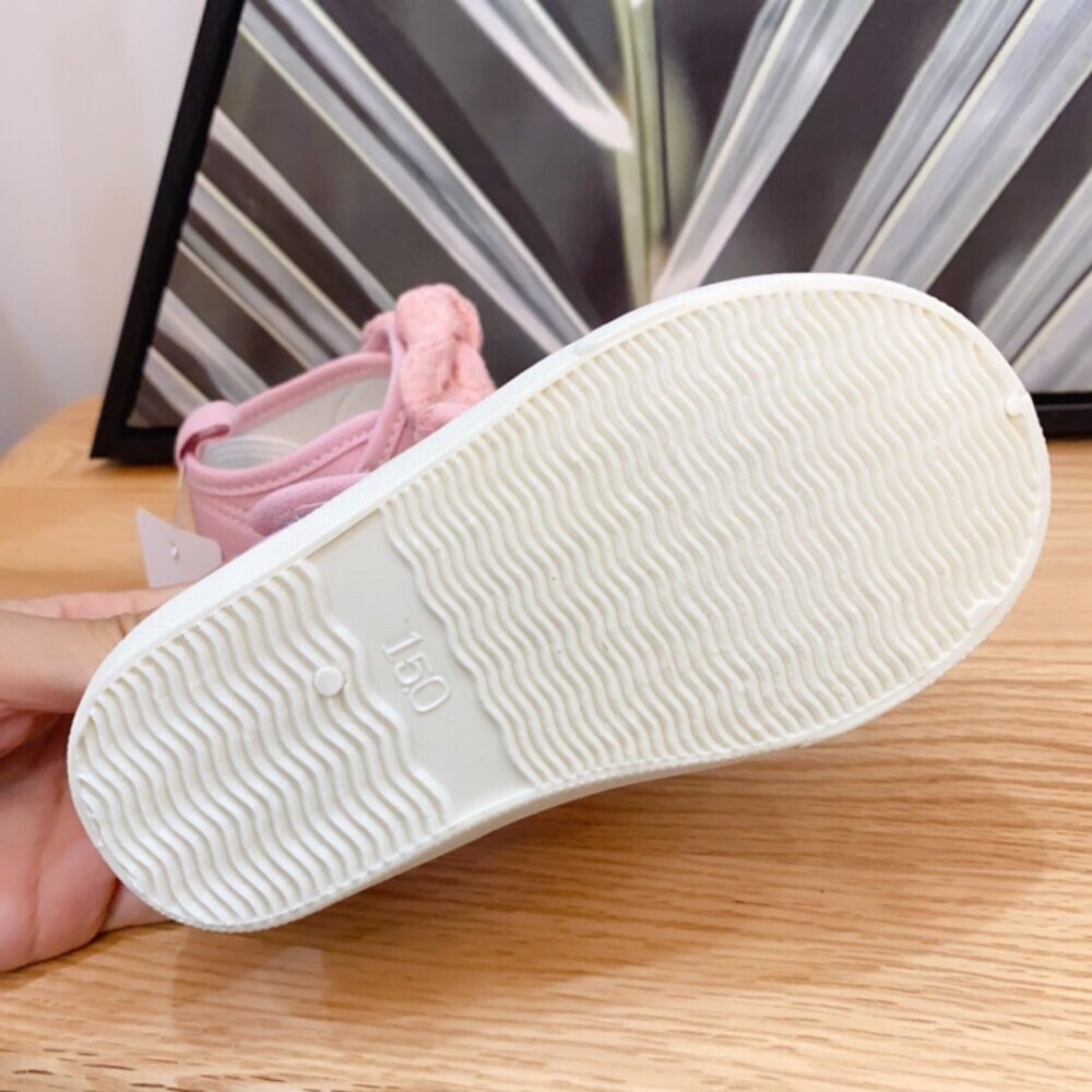 蝴蝶結室內鞋 帆布 休閒鞋 幼兒園 🔥出口日本🔥 女童 16-21號 粉色 黑色 幼稚園-圖片-3