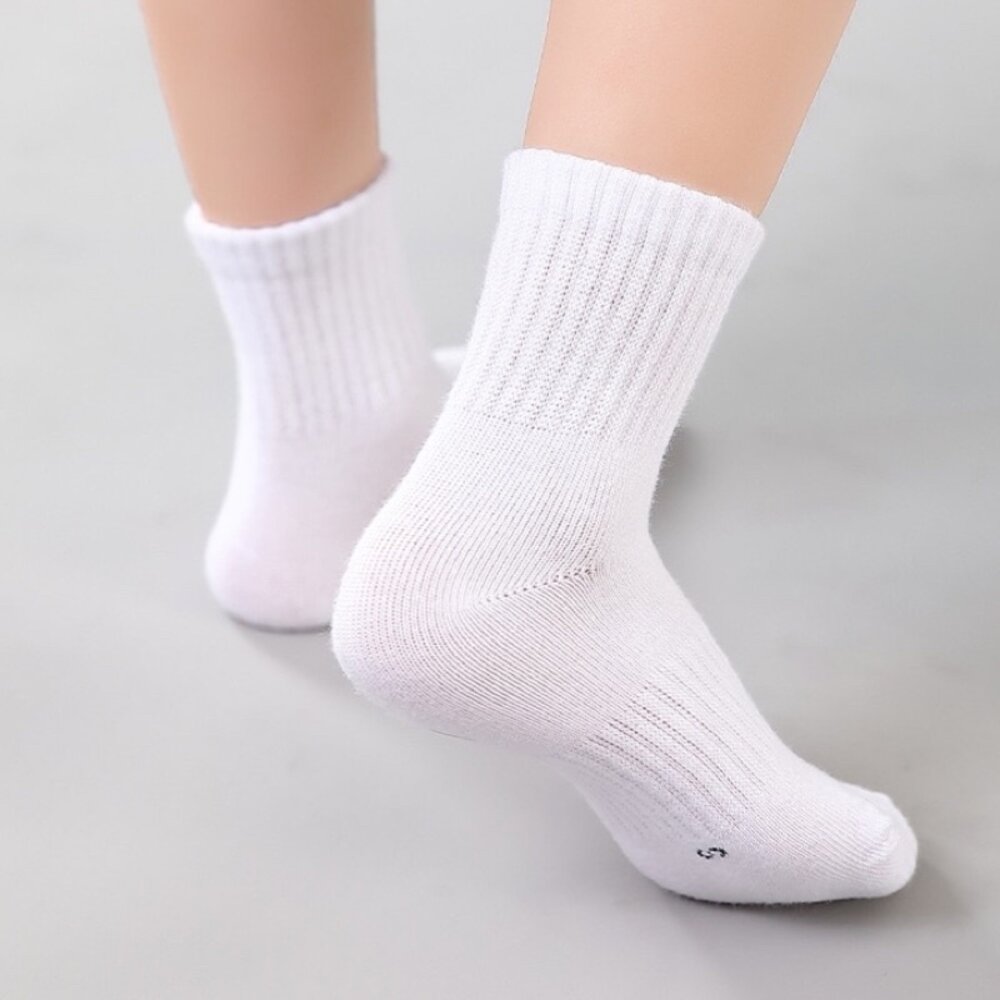 兒童襪子 5歲-15歲 白襪 黑襪 中筒 純棉 舒適 白色襪子-圖片-4