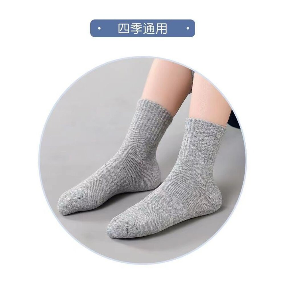兒童襪子 5歲-15歲 白襪 黑襪 中筒 純棉 舒適 白色襪子-圖片-7