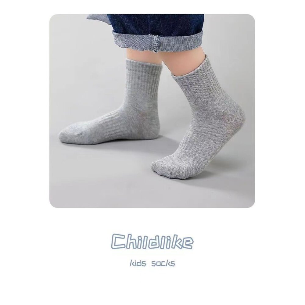兒童襪子 5歲-15歲 白襪 黑襪 中筒 純棉 舒適 白色襪子-圖片-8