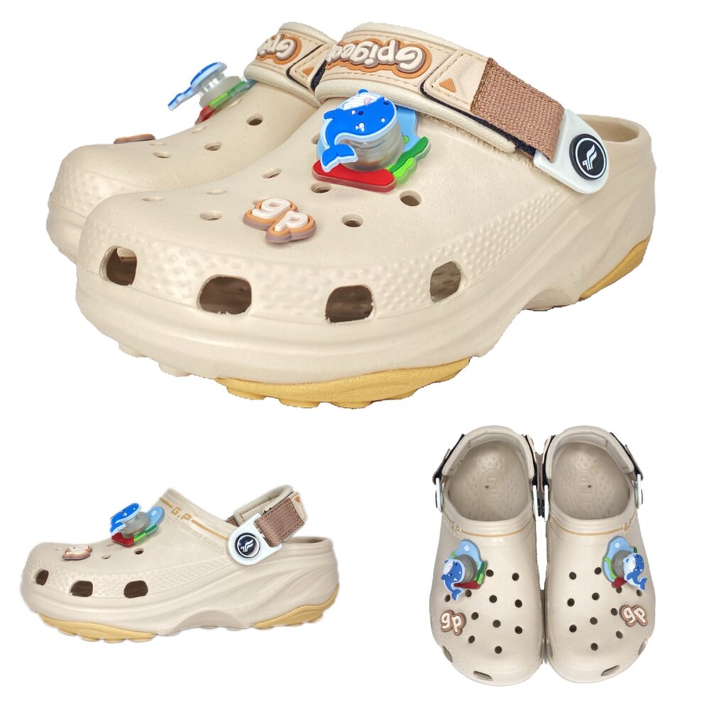 GP 兒童拖鞋 玩水防滑 洞洞鞋 男童女童 雙帶可調整 31-35號 G9306-圖片-2