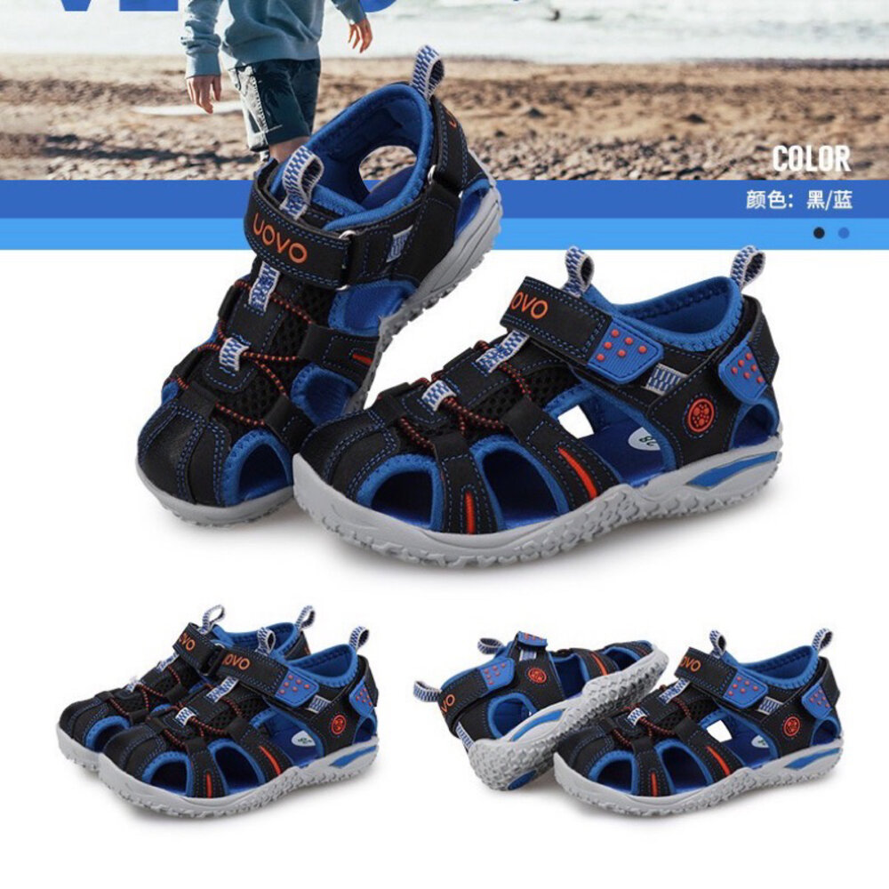 兒童護趾涼鞋 15-23公分 玩水運動 溯溪鞋 男童女童 包頭 前包 UOVO-圖片-1