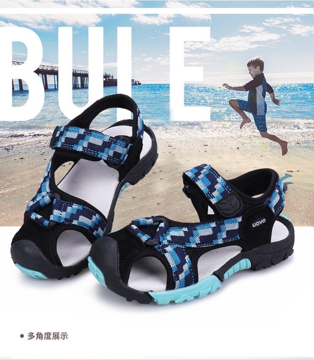 兒童護趾涼鞋 15-23公分 玩水運動 溯溪鞋 男童女童 包頭 前包 UOVO-圖片-7