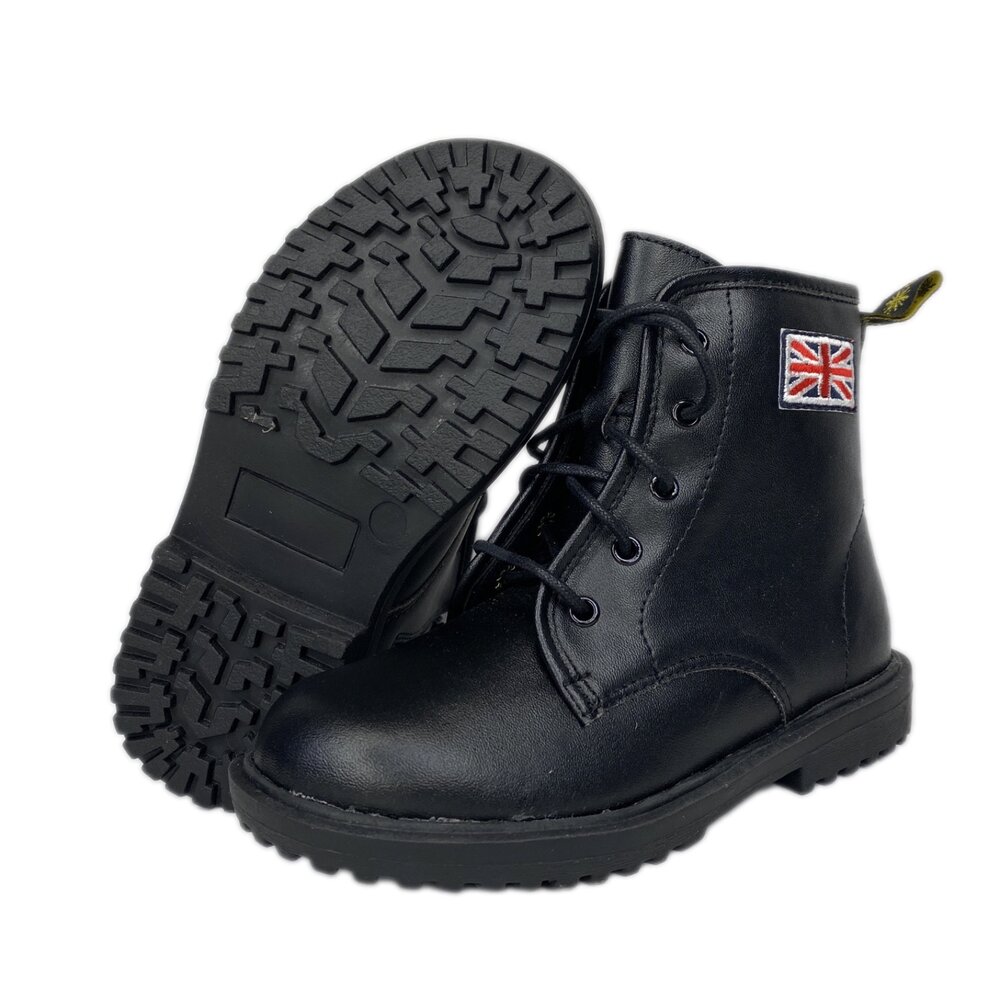 男童女童黑色靴子 短靴 台灣製造 馬丁靴 童靴 兒童 拉鍊-圖片-2