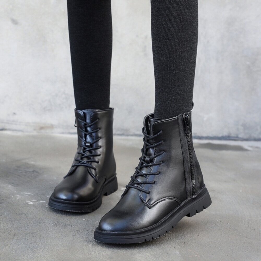 男童女童黑色靴子 短靴 台灣製造 馬丁靴 童靴 兒童 拉鍊-圖片-9