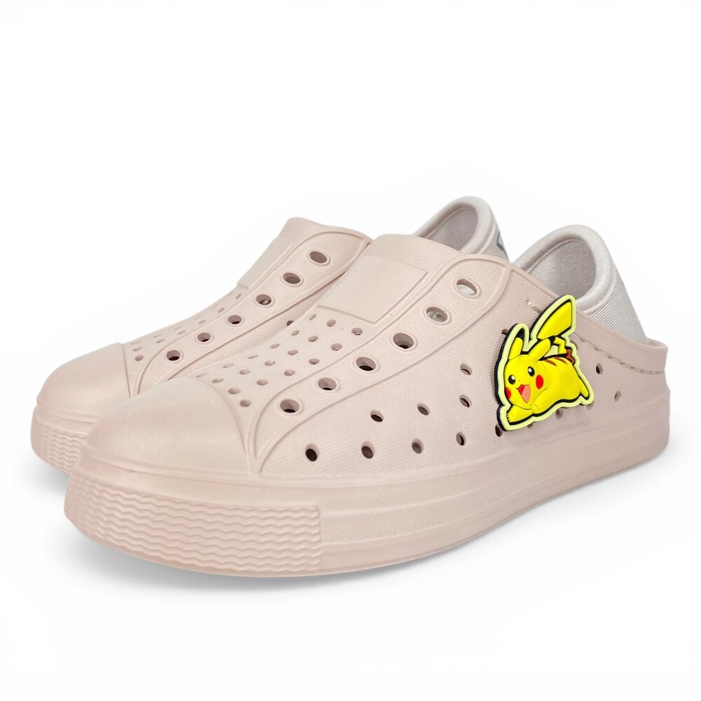 寶可夢 超可愛洞洞鞋 兒童拖鞋 親子鞋 防水 可踩後跟 台灣製 胖丁 皮卡丘 伊布-圖片-2