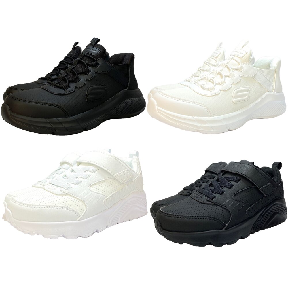 Skechers 全白全黑學生鞋 運動鞋 童鞋 可機洗 防潑水 白色 黑色 男童 女童 封面照片