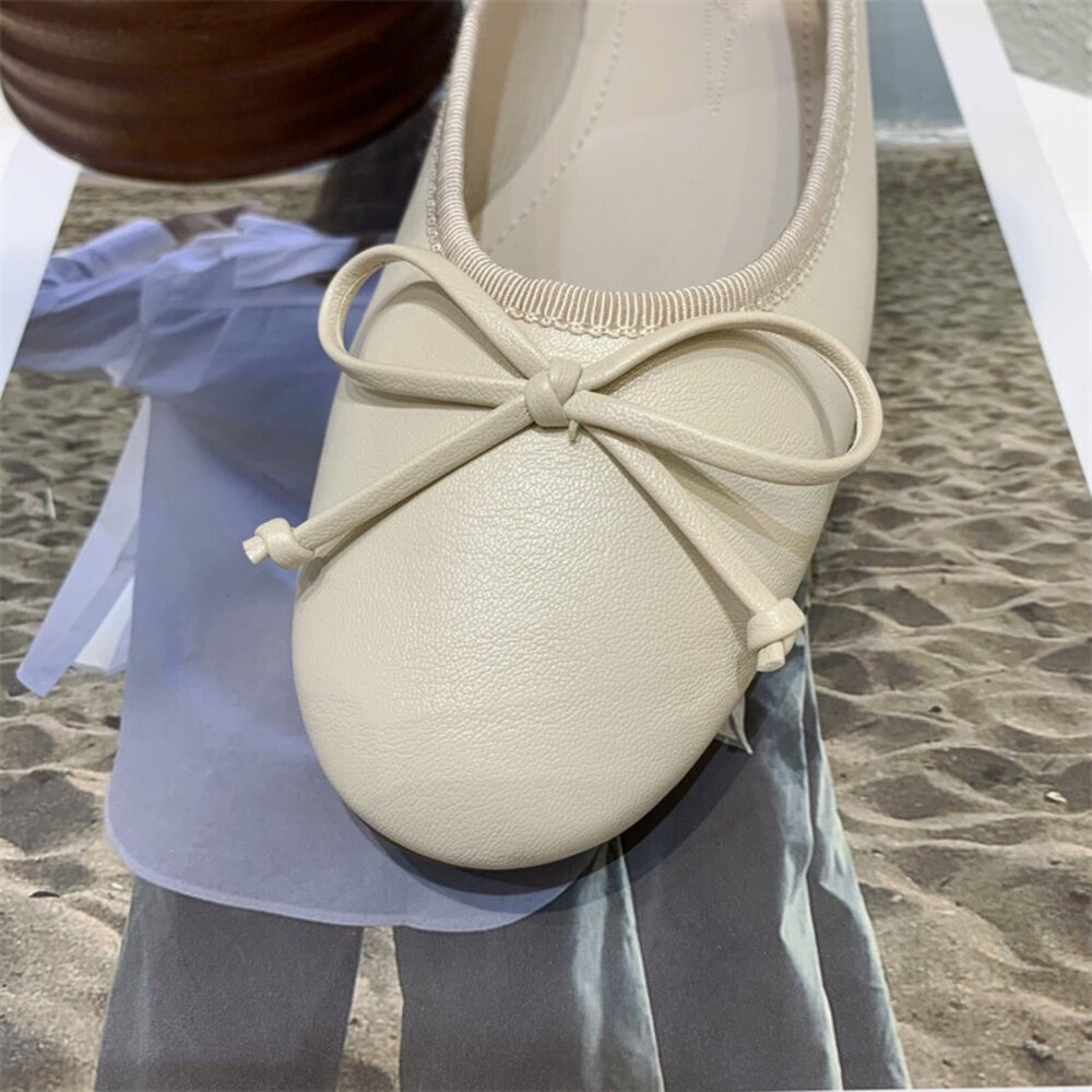 皮面蝴蝶結娃娃鞋 平底鞋 多色 🔥台灣出貨🔥 藍色 綠色 黑色-圖片-5