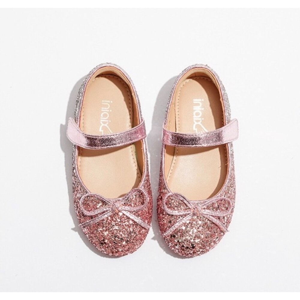 女童娃娃鞋 藍色 粉色 🔥獨家訂製款🔥 亮片公主鞋 魔鬼氈 蝴蝶結-圖片-11