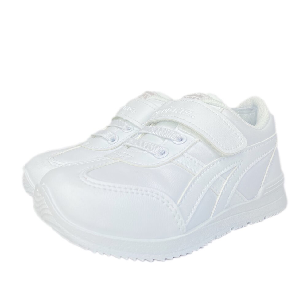 兒童全白皮面運動鞋 防水學生鞋 球鞋 男童女童 休閒鞋 16-22號 白色-圖片-4