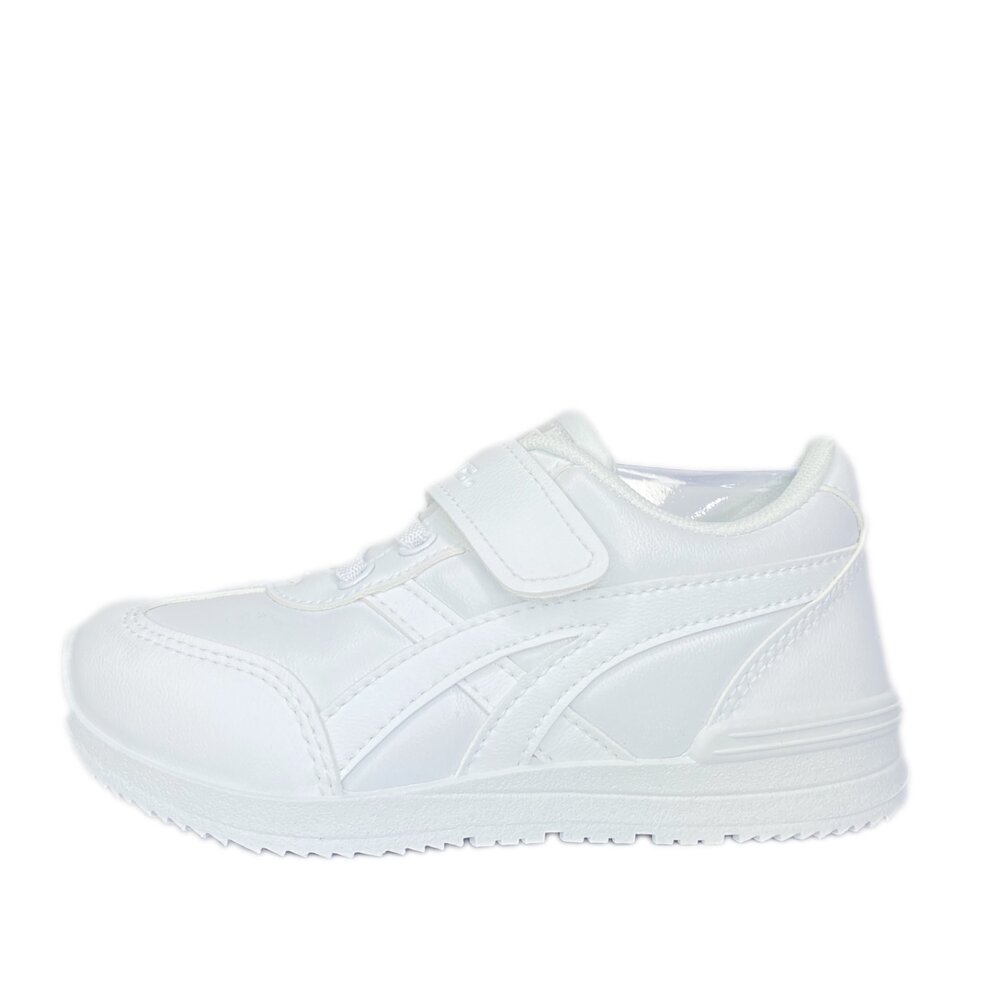 兒童全白皮面運動鞋 防水學生鞋 球鞋 男童女童 休閒鞋 16-22號 白色-圖片-6