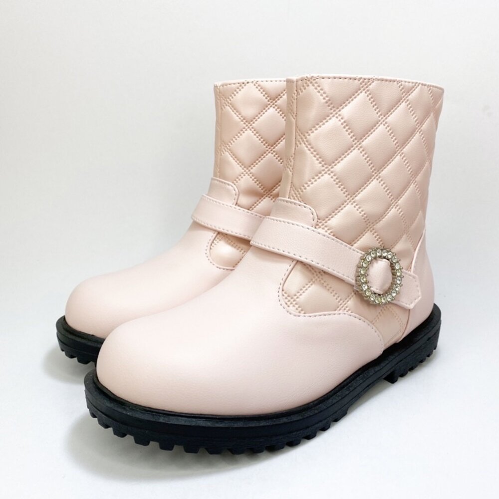 台灣製 女童靴子 男童靴子 童靴 短靴 皮靴 28-35號 黑色 粉色 tolaku-圖片-1