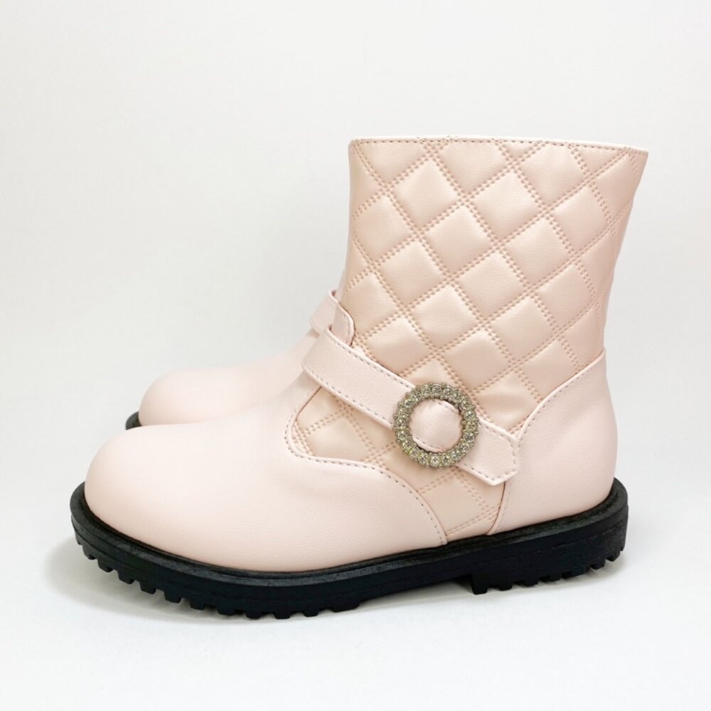 台灣製 女童靴子 男童靴子 童靴 短靴 皮靴 28-35號 黑色 粉色 tolaku-圖片-2