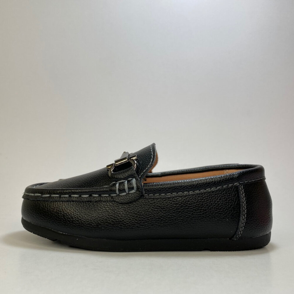 男童女童休閒鞋 皮面 花童鞋 黑色 白色皮鞋 16-22公分-圖片-3