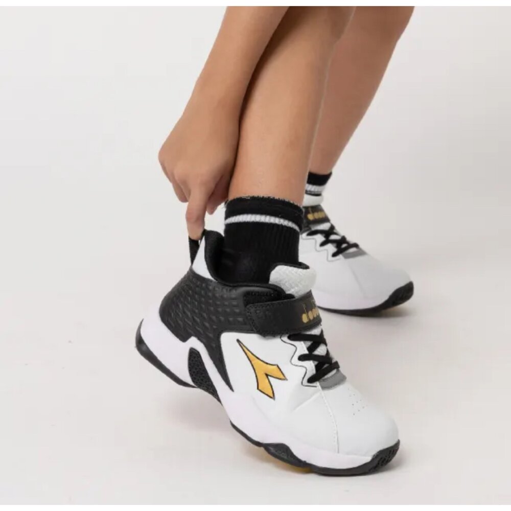 Diadora 男童籃球鞋 高筒運動鞋 童鞋 防水 23-25號 皮面-圖片-5