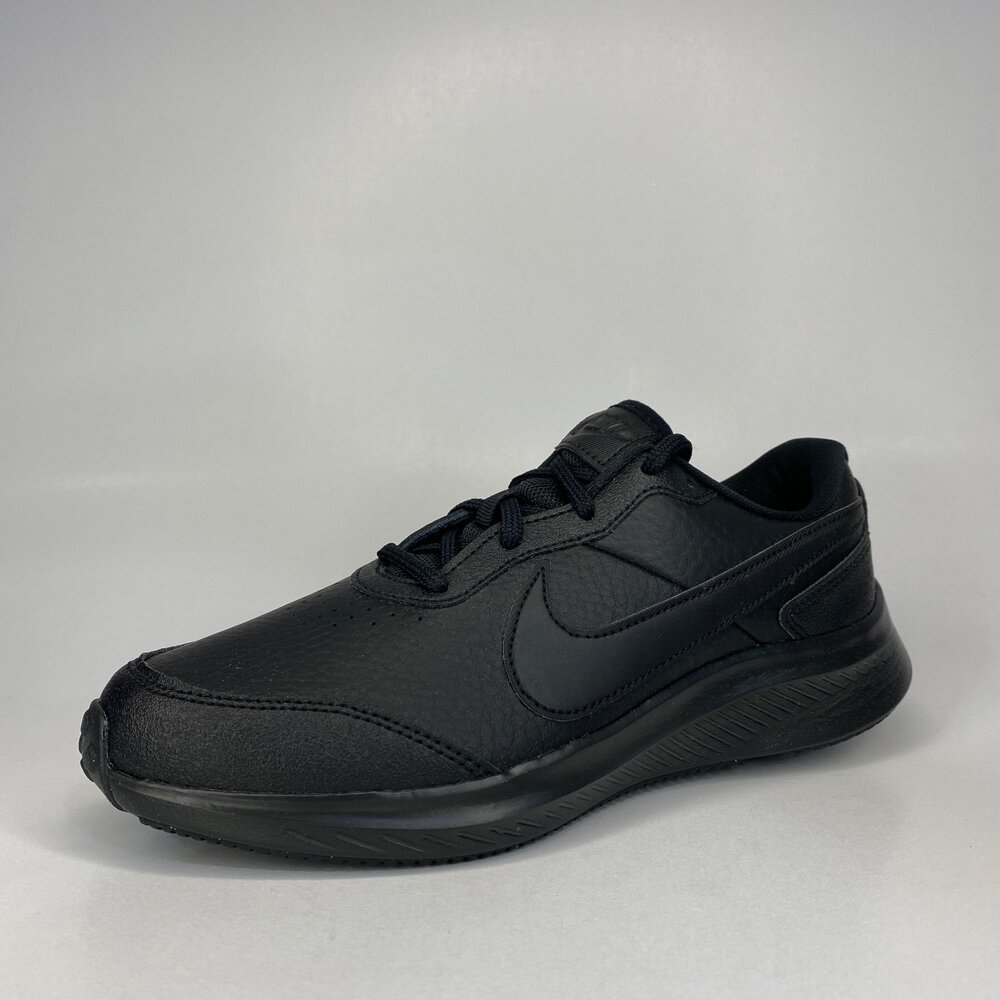 Nike 童鞋 皮面全黑運動鞋 防水 黑色球鞋 男童女童 varsity leather-圖片-5