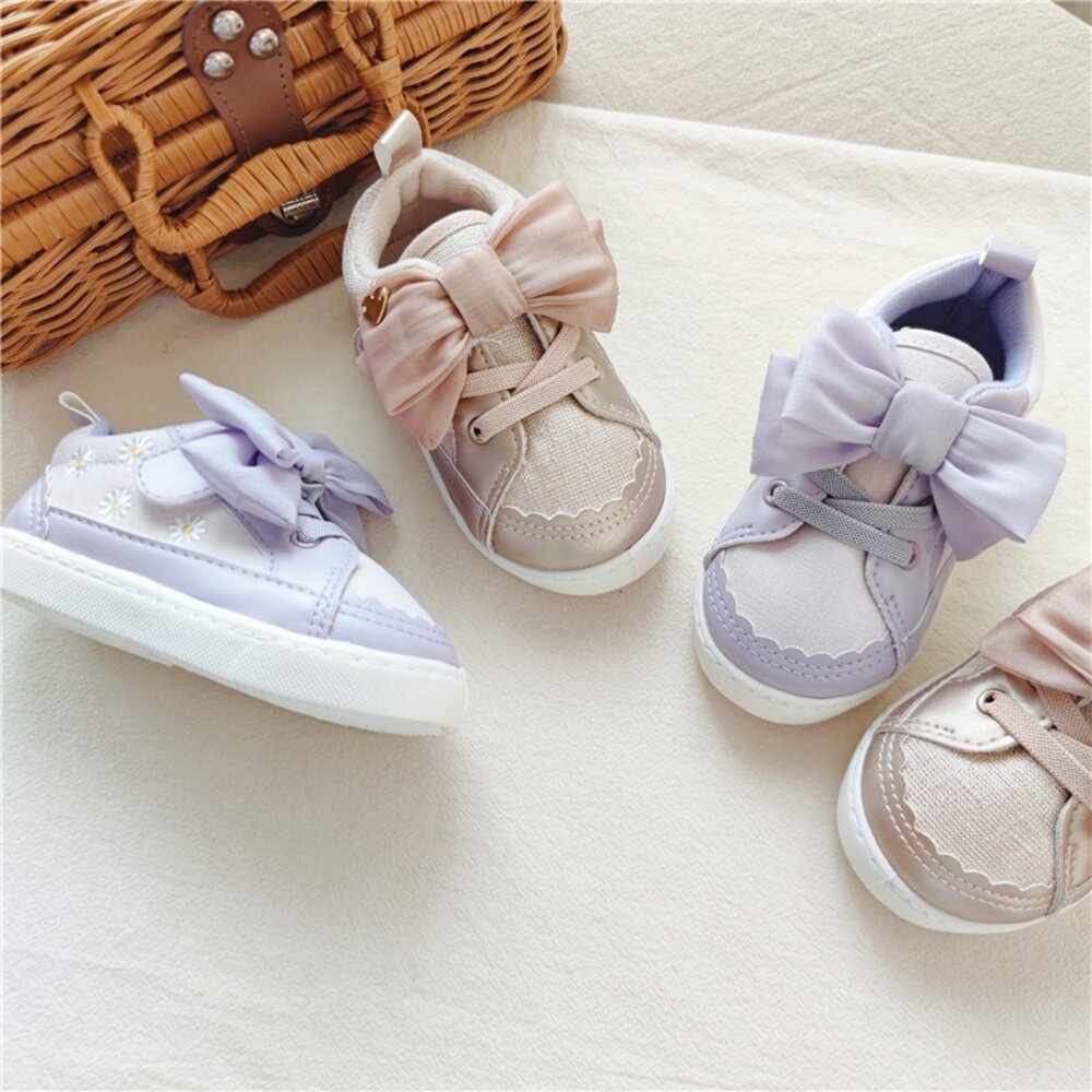 女童休閒鞋 蝴蝶結 運動鞋 14-19號 布鞋 兒童-圖片-8