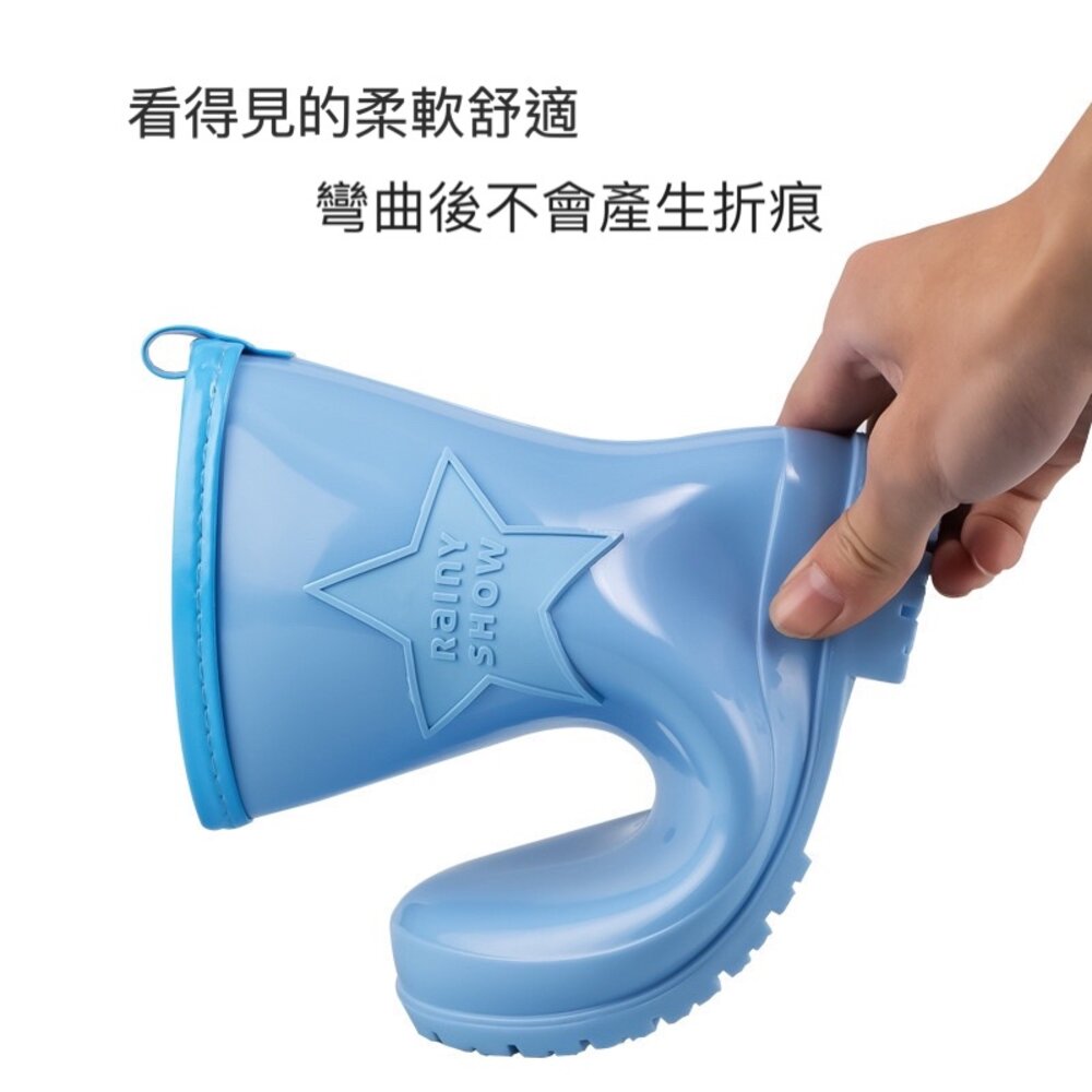 中大童雨鞋 兒童雨靴 19-25公分 男童 女童 中筒 高筒 星星-圖片-4
