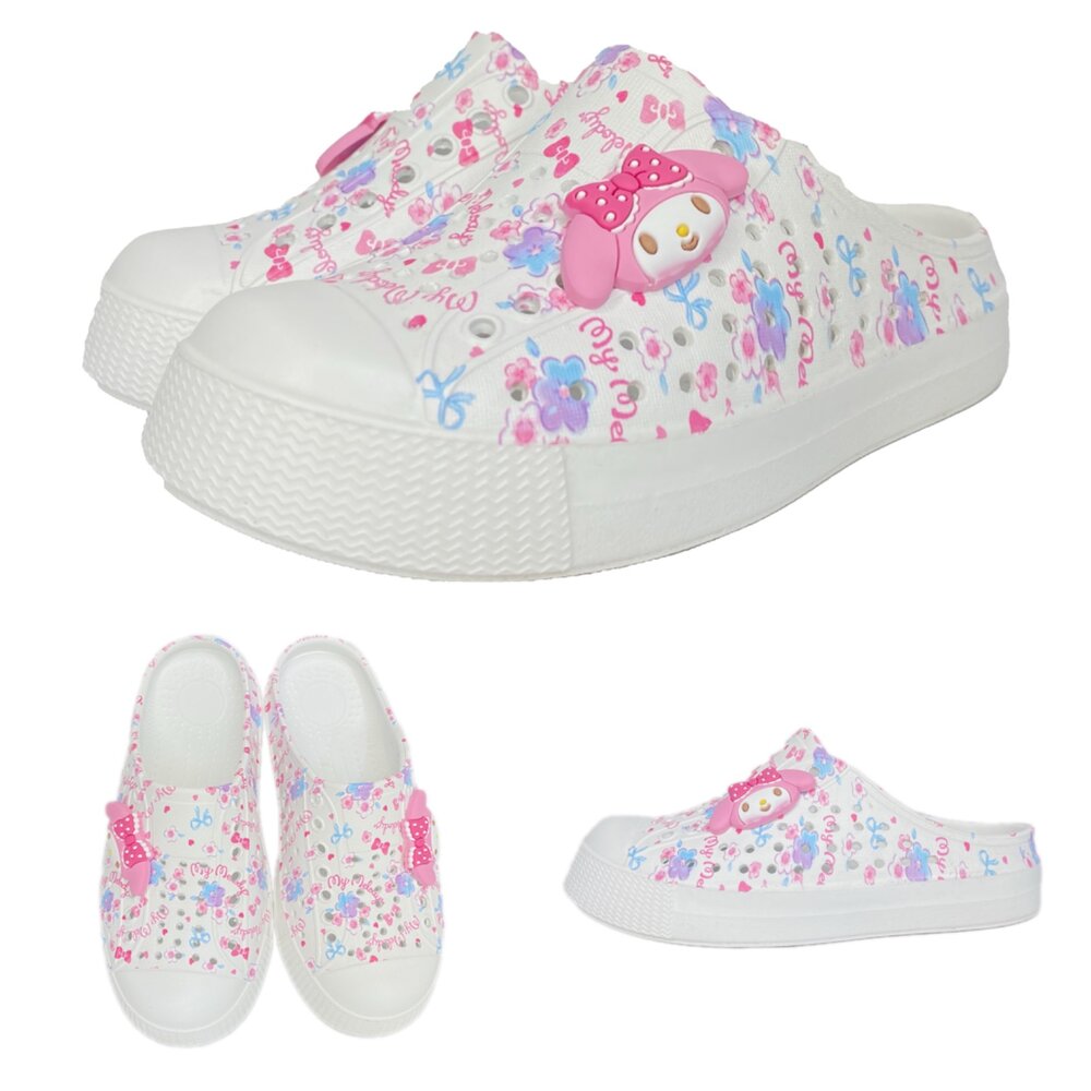 酷洛米 洞洞鞋 後跟可踩 護趾 女童拖鞋 美樂蒂 大耳狗 16-21號 童鞋 玩水 雨鞋-圖片-7